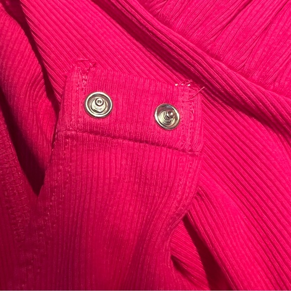 Zara Ribbed Ruffle Sleeve Pink Bodysuit size Medium - Picture 6 of 12